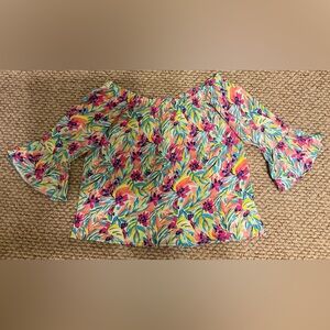 STELLA PARKER Off-Shoulder/Cold Shoulder 3/4 Length Bell Sleeve Top